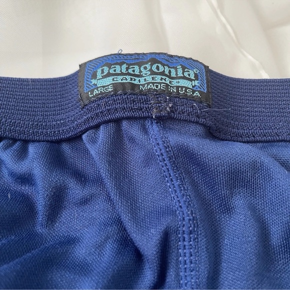 Patagonia Capilene Vintage Men's Base Layer Pants Made USA Polyester Blue Large - Picture 3 of 5